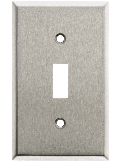 Classic Single Toggle Switch Plate In Brushed Stainless.